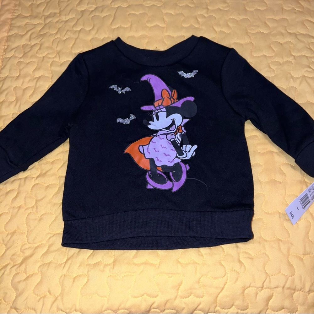 🌼 🎃 Disney Minnie Mouse Halloween Sweatshirt New NWT Baby Girls Size 12 months